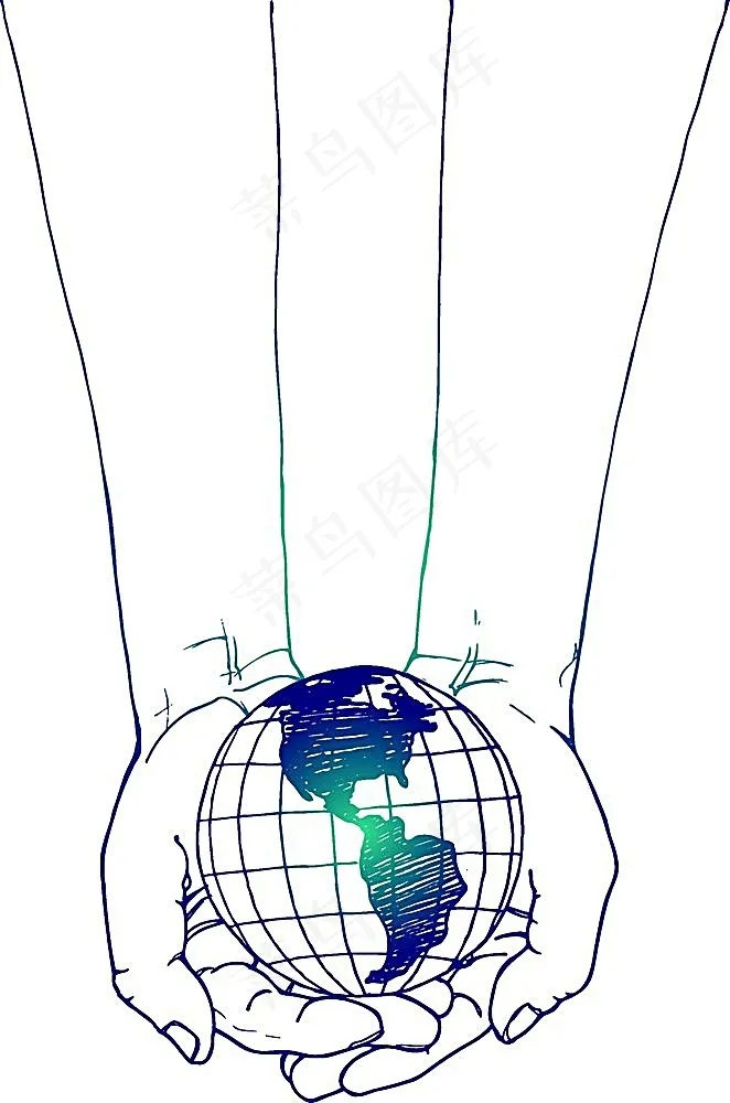 手捧地球eps,ai矢量模版下载