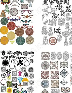 矢量花纹素材集合图片