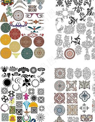 矢量花纹素材集合图片