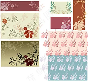 花纹花装饰矢量素材