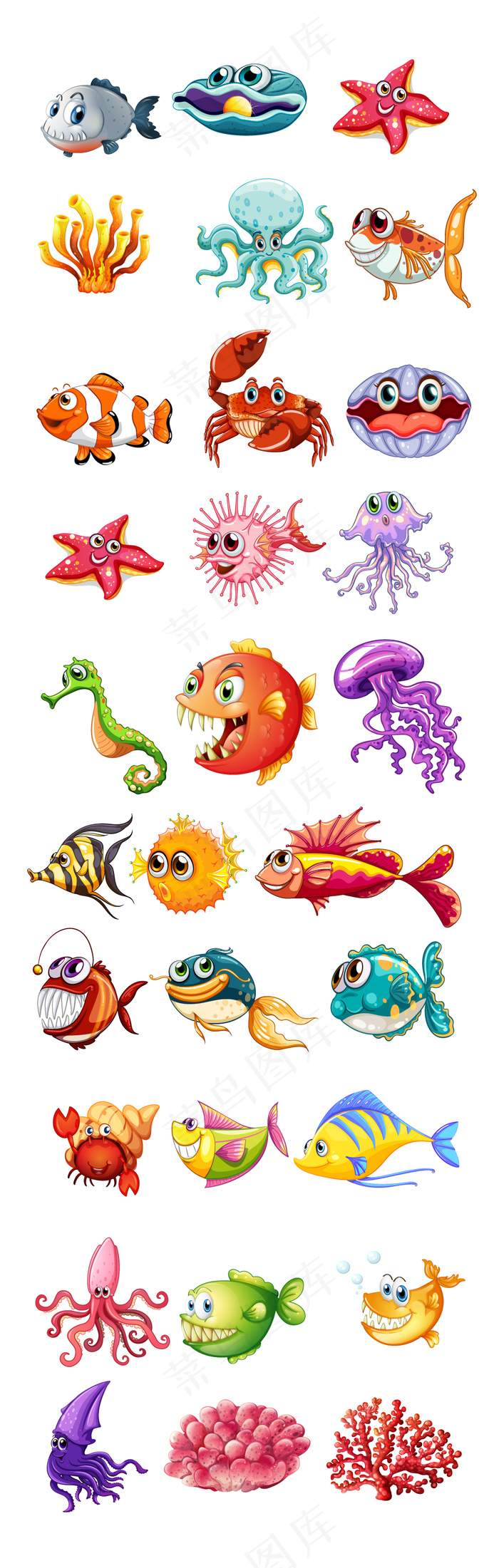 插图海报设计素材海星海洋动物贝壳水...