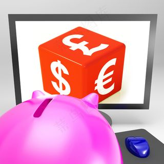 货币骰子显示外汇和旅游