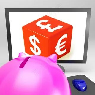 货币骰子显示外汇和旅游