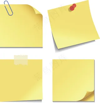 卷角便利贴02—矢量素材