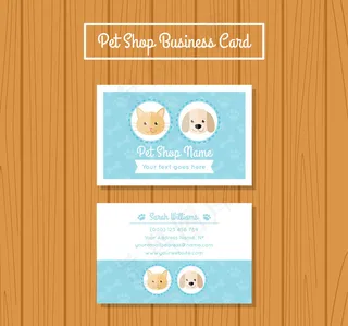 可爱宠物店名片正反面