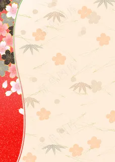 红白曲线碎花效果图