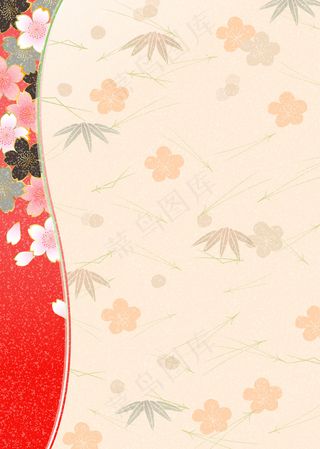 红白曲线碎花效果图