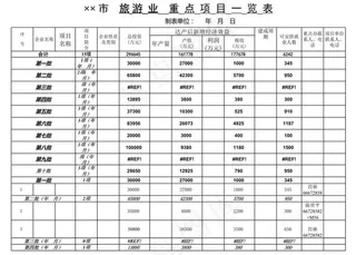 市旅游业重点项目一览表