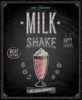 奶油甜品黑板海报