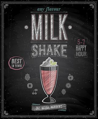 奶油甜品黑板海报