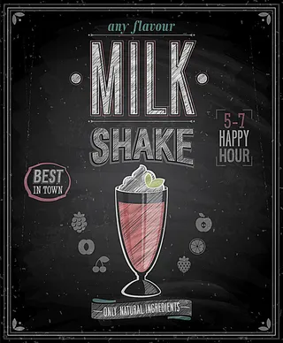 奶油甜品黑板海报