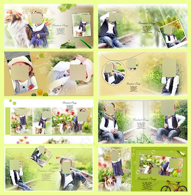 优雅女孩儿童摄影写真相册模板psd...psd模版下载