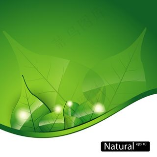 绿叶装饰生态主题背景矢量素材
