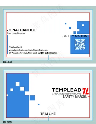 浅蓝色的名片设计PSD分层源文件