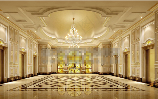 酒店大堂设计效果图设计素材