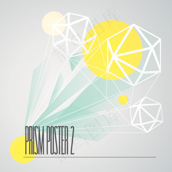 多边立体线条矢量图