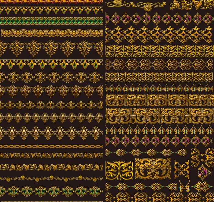 金色复古欧式花边图片