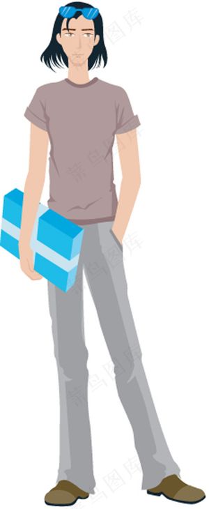 矢量阳光男子正面素材