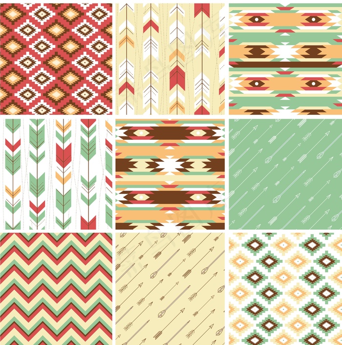 无缝管的几何图案在阿兹特克风格适合...