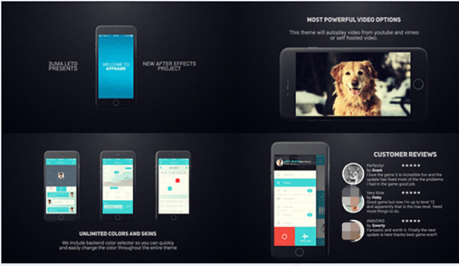 苹果6手机app介绍AE模板