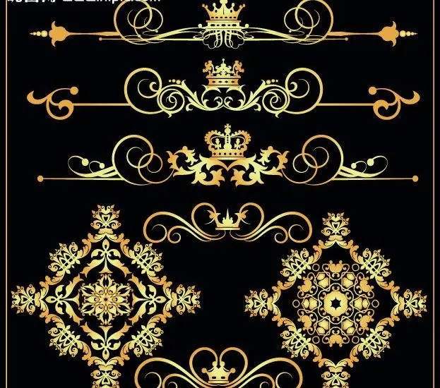 欧式花纹花边图片eps,ai矢量模版下载