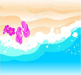 夏日海滩矢量素材图片