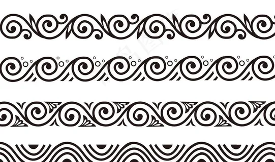 波浪形花边矢量图免费下载