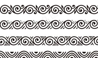 波浪形花边矢量图免费下载