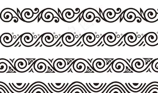 波浪形花边矢量图免费下载