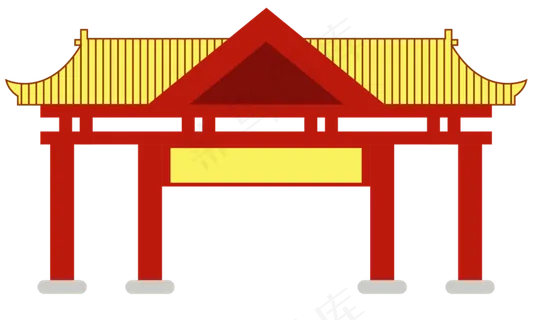 新年门楼海报素材png