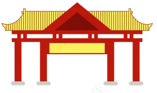 新年门楼海报素材png