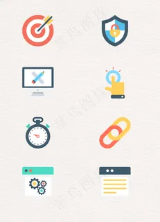 扁平SEO优化技巧图标下载
