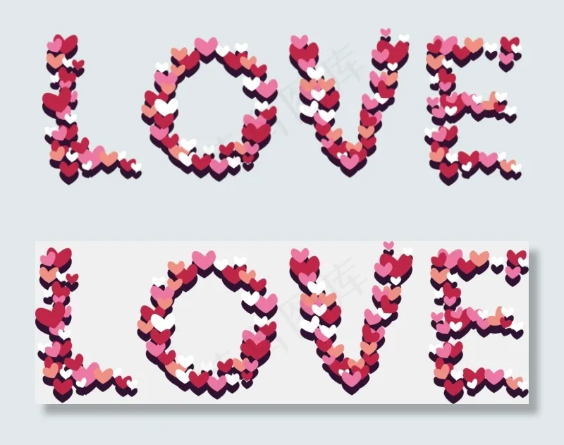 LOVE情人节元素PNG素材psd模版下载