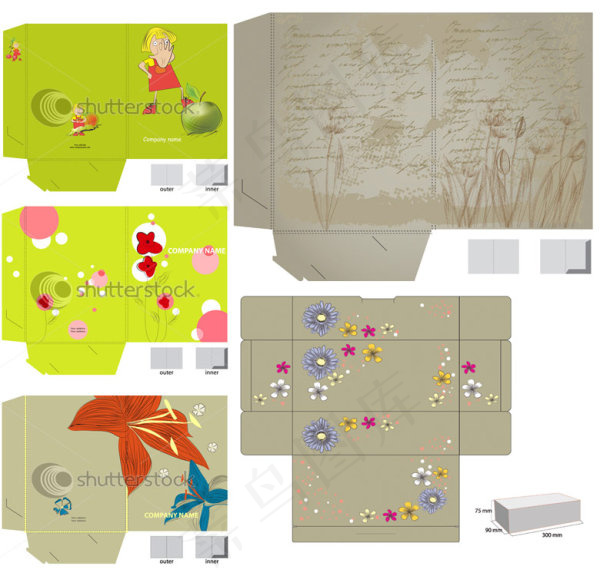 包装盒平面解析图——矢量素材