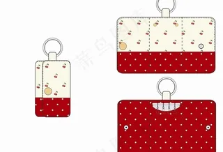 樱桃圆点钥匙包图片