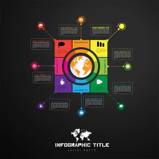 彩色方形地球图表图片