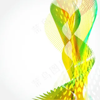 黄绿渐变韵律彩色线条