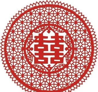 “囍”字剪纸矢量素材 红双喜 CD...