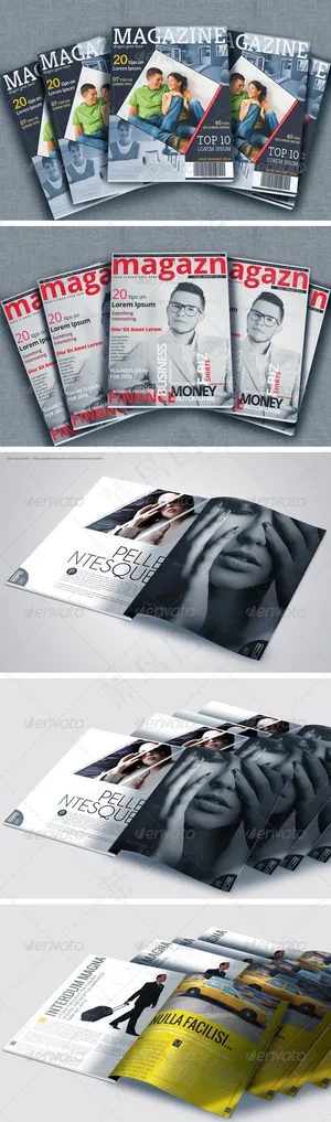 高端画册杂志设计效果图贴图样机模板 高端画册杂志设计效果图贴图样机模板