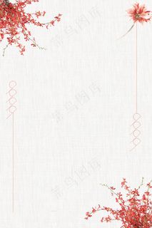 中国风花朵边框背景