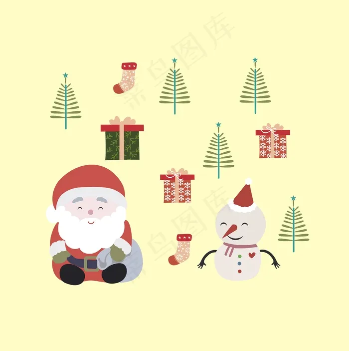 圣诞老人ai矢量模版下载