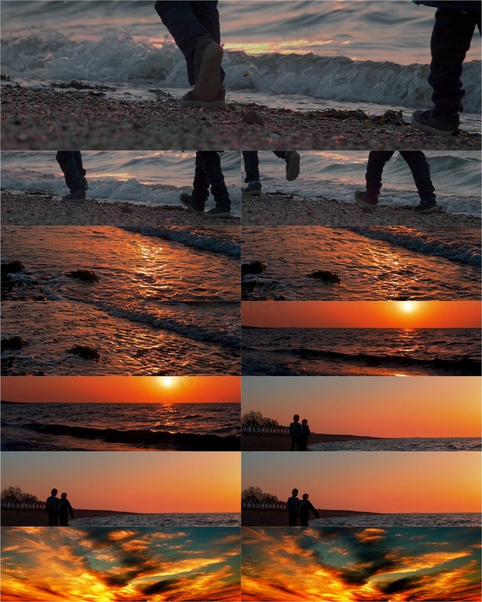 夕阳下的海边慢生活视频素材