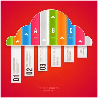 炫彩数字信息标签矢量素材-1