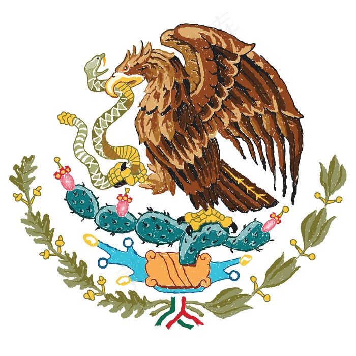 墨西哥国徽eps,ai矢量模版下载