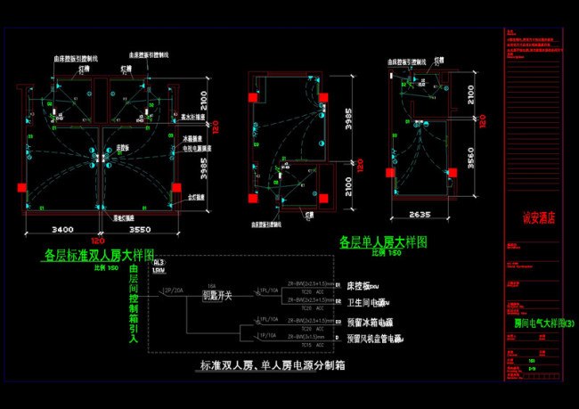 房间电气大样cad图纸