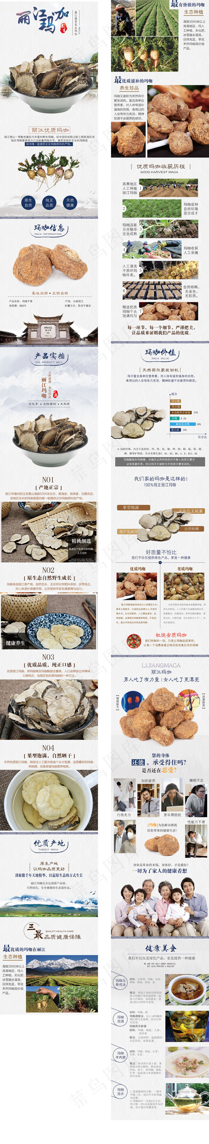 2018白色简洁玛卡详情模板设计(750X16294(DPI:72))psd模版下载