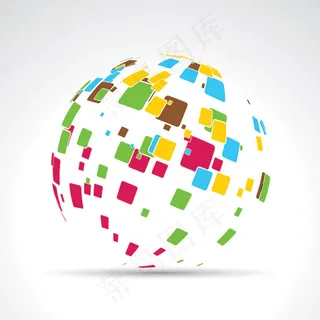 旋转方格科技矢量图