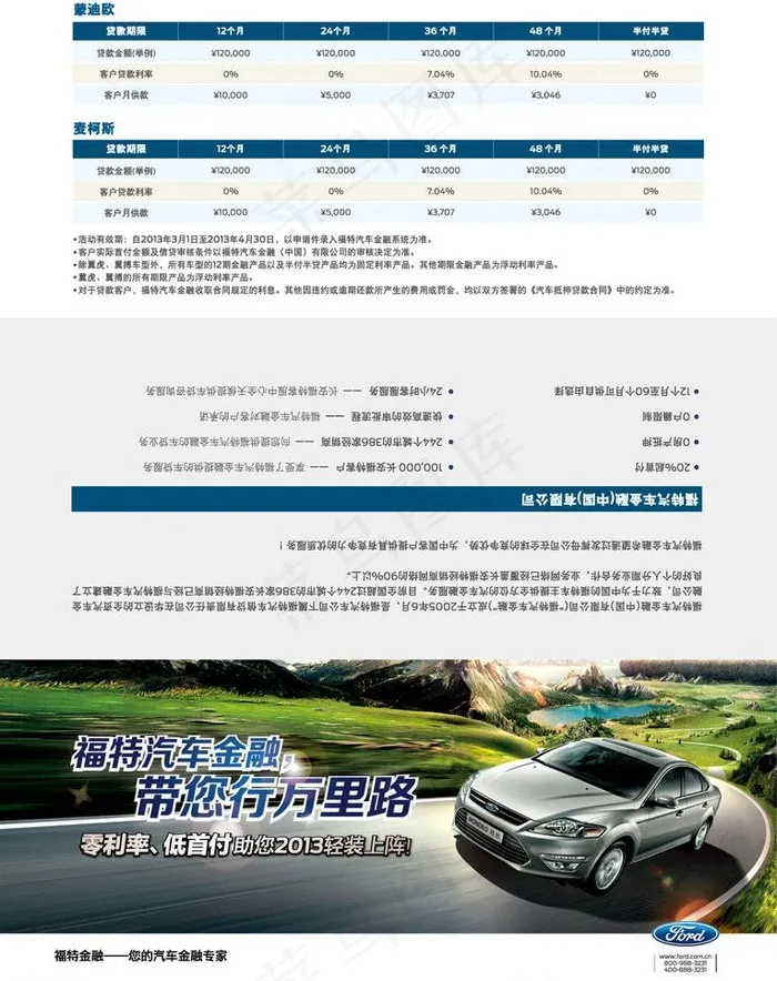 福特金融三折页图片ai矢量模版下载