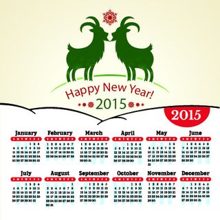 2015新年日历矢量素材