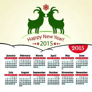 2015新年日历矢量素材